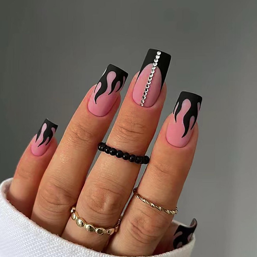 Pink Flame Nails